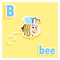 Adorable printable alphabet letters - letter B - illustration - cute little bee