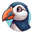 Adorable Puffin Cartoon Profile Icon for Social Media. Royalty Free Stock Photo