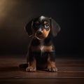 Closeup of an adorable puppy, isolated,