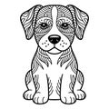 adorable puppy vector in aentangle aine art style 3 Royalty Free Stock Photo