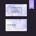 Adorable purple business card template design Royalty Free Stock Photo