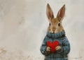 Heartfelt Hugs: A Rabbit\'s Love for Warmth and Connection Through Sweater Weather