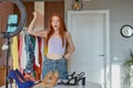 Adorable redhead blogger share joy with subscribers