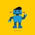 adorable robot flat icon vector