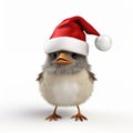 Adorable Santa Hat Bird: A Delightful Vray Tracing Artwork