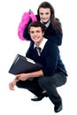 Adorable schoolmates posing together Royalty Free Stock Photo