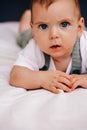 Adorable serious baby boy looking at camera Royalty Free Stock Photo