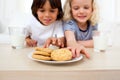 Adorable siblings eating biscuits Royalty Free Stock Photo