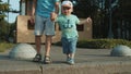 Adorable siblings having fun outside. Cute children playing in amusement park Royalty Free Stock Photo