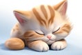 Adorable sleeping cartoon cat