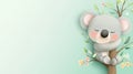 Adorable Sleeping Koala in Pastel Green Tree Royalty Free Stock Photo