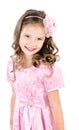 Adorable smiling little girl in pink princess dress Royalty Free Stock Photo