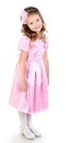 Adorable smiling little girl in pink princess dress Royalty Free Stock Photo