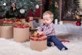 Adorable smiling toddler Christmas