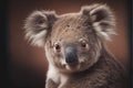 Adorable soft fury Australian grey gray koala bear portrait