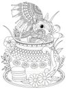 Adorable squirrel adult coloring page