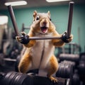 Adorable Squirrel Working out at Gym