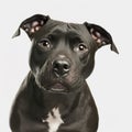 Ravishing staffordshire bull terrier dog portrait on white isolated background. Royalty Free Stock Photo