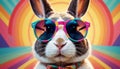 Fashionable Rabbit with Sunglasses