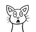 A Adorable Surprised Cat Doodle