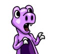 Adorable Surprised Purple T Rex