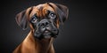 Adorable Sweet Boxer Puppy with Emotional Eyes Posing Charmingly in a Studio Setting Background Royalty Free Stock Photo