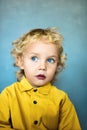 Adorable sweet little boy with golden hair and blue eyes Royalty Free Stock Photo