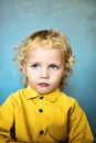 Adorable sweet little boy with golden hair and blue eyes Royalty Free Stock Photo