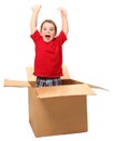 Adorable Three Year Old in Box Royalty Free Stock Photo
