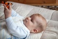 Adorable toddler with blue eyes indoor Royalty Free Stock Photo