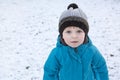 Adorable toddler boy on beautiful winter day Royalty Free Stock Photo