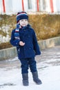 Adorable toddler boy on beautiful winter day Royalty Free Stock Photo