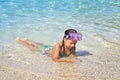 Adorable toddler girl enjoying her summer vacation at beach Royalty Free Stock Photo