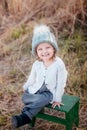 Adorable toddler girl portrait on beautiful autumn day Royalty Free Stock Photo
