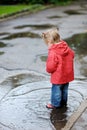 Adorable toddler girl at rainy day Royalty Free Stock Photo