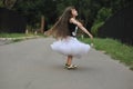 Adorable toddler girl with very long dark hair