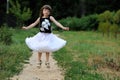 Adorable toddler girl with very long dark hair Royalty Free Stock Photo