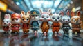 Adorable Toy Bunnies Wearing Uniforms Royalty Free Stock Photo