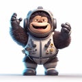 Adorable Toy Sculptures: Character Drawing Animation Space Gorilla Wallpaper