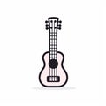 Dreamy Pink Ukulele Line Icon Vector Illustration