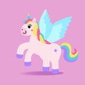 Adorable Unicorn illustration.Cute Little Baby Unicorn with Rainbow