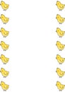 Adorable vector chicks arranged in a charming border with a white background, perfect for spring and Easter themes Royalty Free Stock Photo