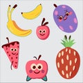 Adorable Vector Illustration of Bright Fruits