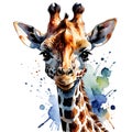 Adorable Watercolor Giraffe Illustration Royalty Free Stock Photo