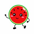 Adorable watermelon character still running