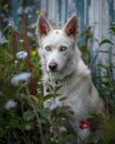 Adorable Westie Amidst a Blooming Garden - A Serene Canine Portrait Generative AI