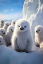 adorable white baby penquins, nestlings