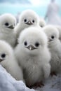 adorable white baby penquins, nestlings