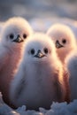 adorable white baby penquins, nestlings