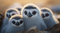 adorable white baby penquins, nestlings